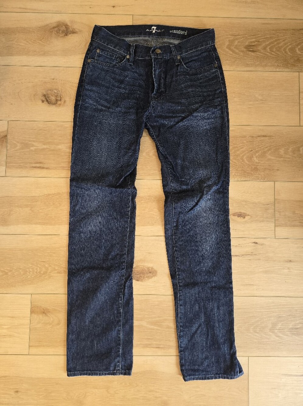 7 For All Mankind Men's Dark Blue Straight Leg Jeans